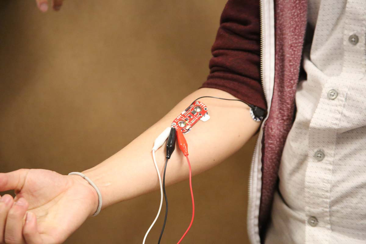 a sensor that is attached to a person's arm